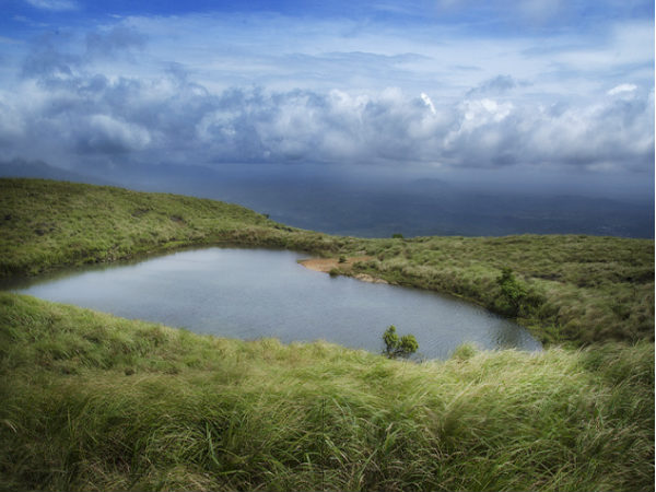Heart shaped lake on Chembra Peak
