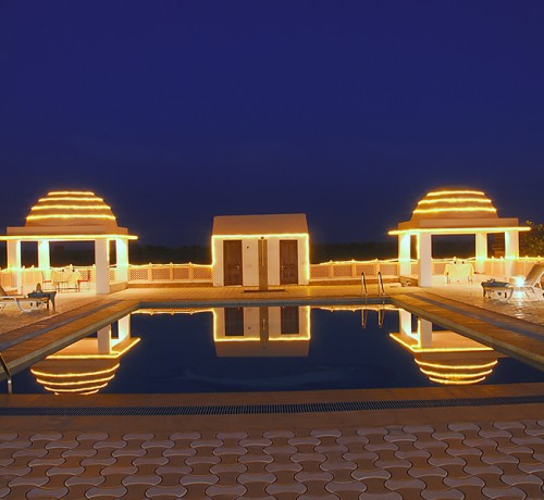 Beautifully lit up pool Beautifully lit up pool