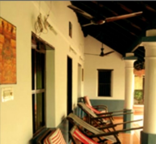 Relaxing at verandah