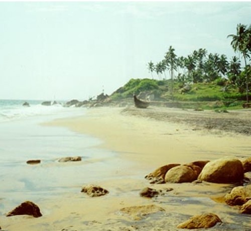 Waves striking by the beach