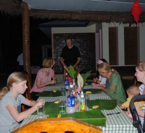 Guests dining in a traditional manner Guests dining in a traditional manner