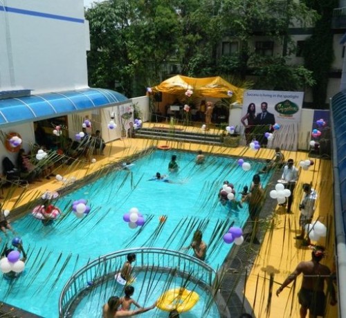 Bird's eye view of pool