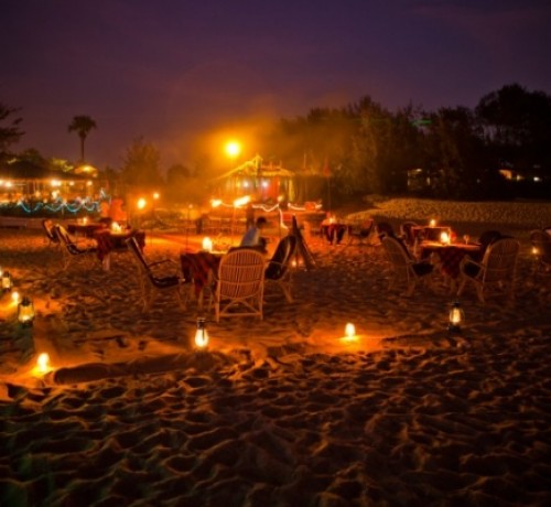 Dinner at beach resort Dinner at beach resort