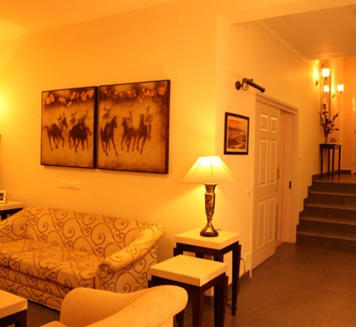 Living area in bedroom