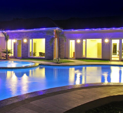 Pool View at Night