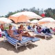 Sunbathing at Resort Sunbeds Sunbathing at Resort Sunbeds
