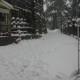 Resort during snowfall Resort during snowfall