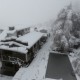 Resort during snowfall Resort during snowfall